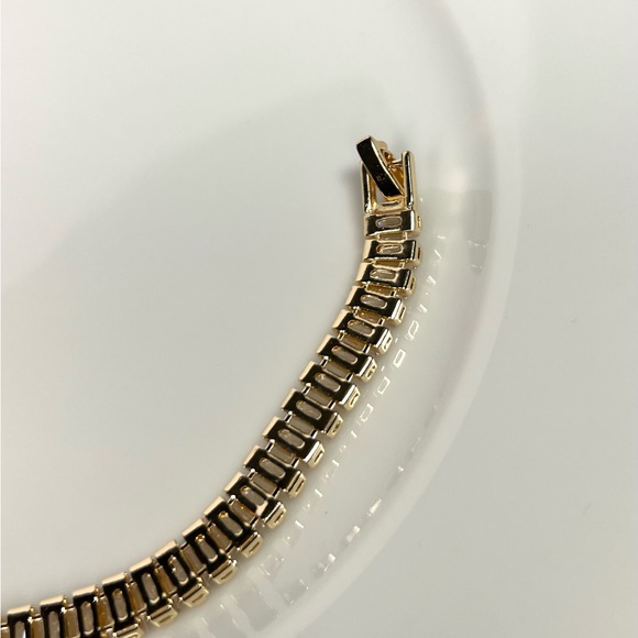 14k gold filled baguette tennis bracelet - Picture 4 of 5